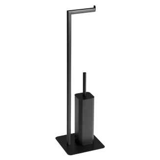 Toiletrulleholder & Børste <strong>Holda</strong>  Sort Mat