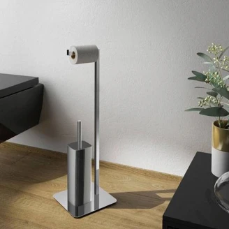 Toiletrulleholder & Børste <strong>Holda</strong>  Krom Blank
