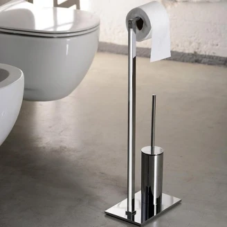 Toiletrulleholder & Børste <strong>Wixo</strong>  Krom Blank