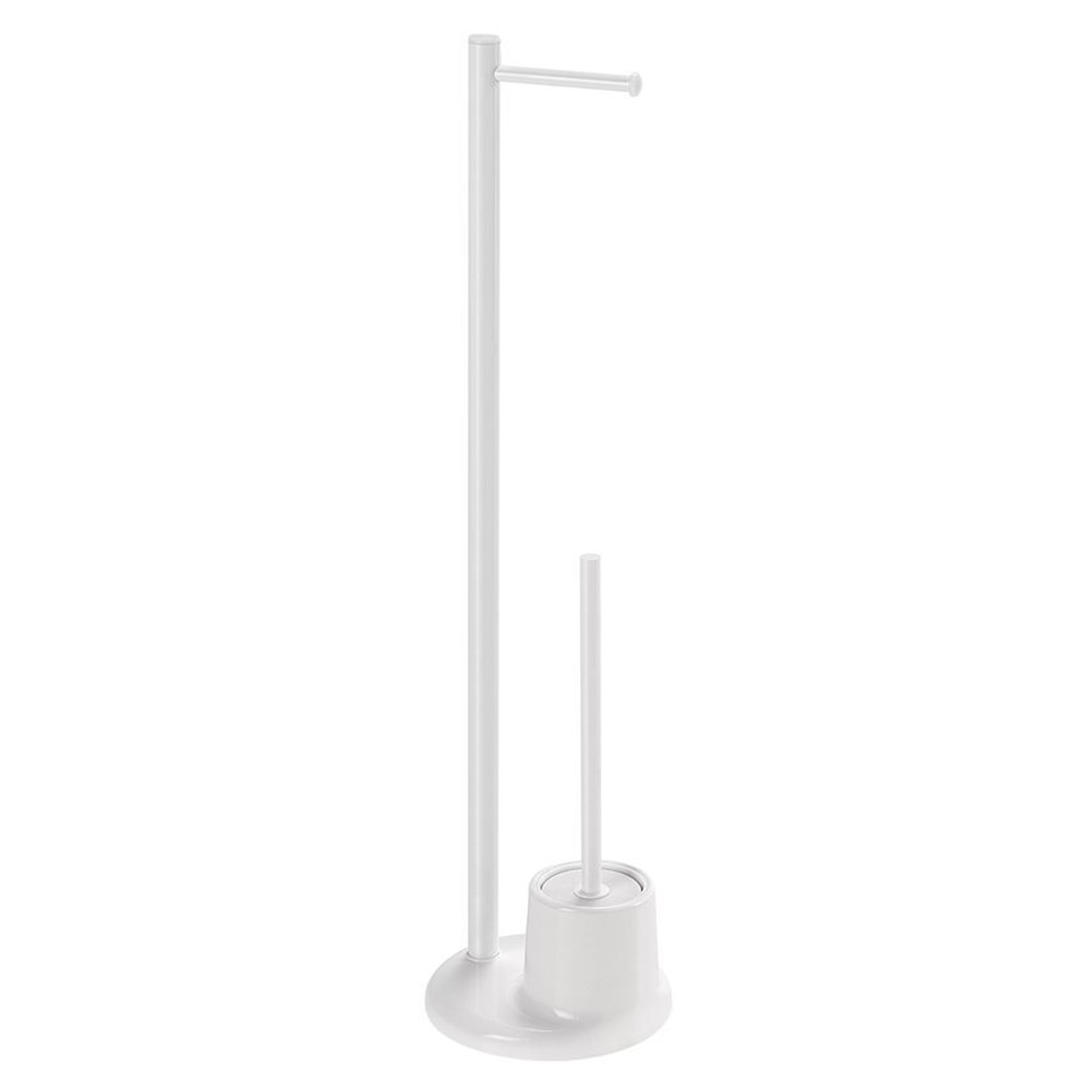 Toiletrulleholder & Børste Wixo Hvid Mat