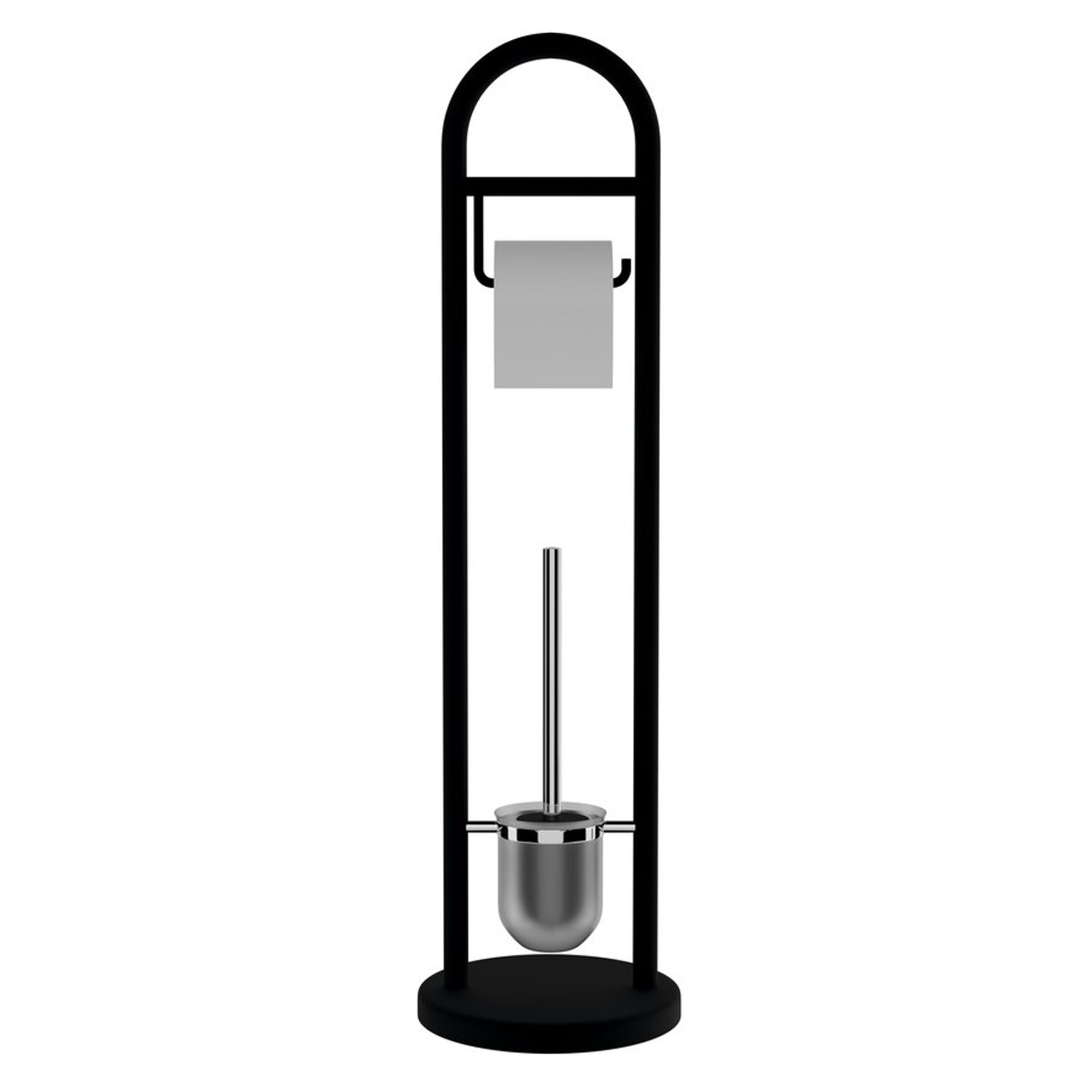 Toiletrulleholder & Børste Ekoa Sort Mat