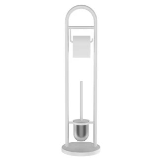 Toiletrulleholder & Børste <strong>Ekoa</strong>  Hvid Mat