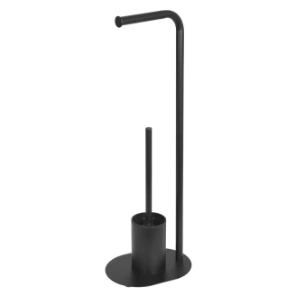 Toiletrulleholder & Børste <strong>Aluma</strong>  Sort Mat