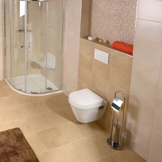 Toiletrulleholder & Børste <strong>Aluma</strong>  Krom Blank