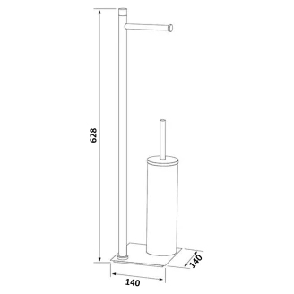 Toiletrulleholder & Børste <strong>Loa</strong>  Titanium Mat