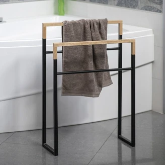 Fritstående Håndklædeholder <strong>Soppio</strong>  Sort-Eg Mat 55x80 cm