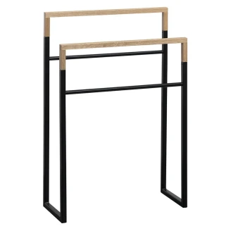 Fritstående Håndklædeholder <strong>Soppio</strong>  Sort-Eg Mat 55x80 cm