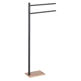 Fritstående Håndklædeholder <strong>Loa</strong>  Sort-Bambus Mat