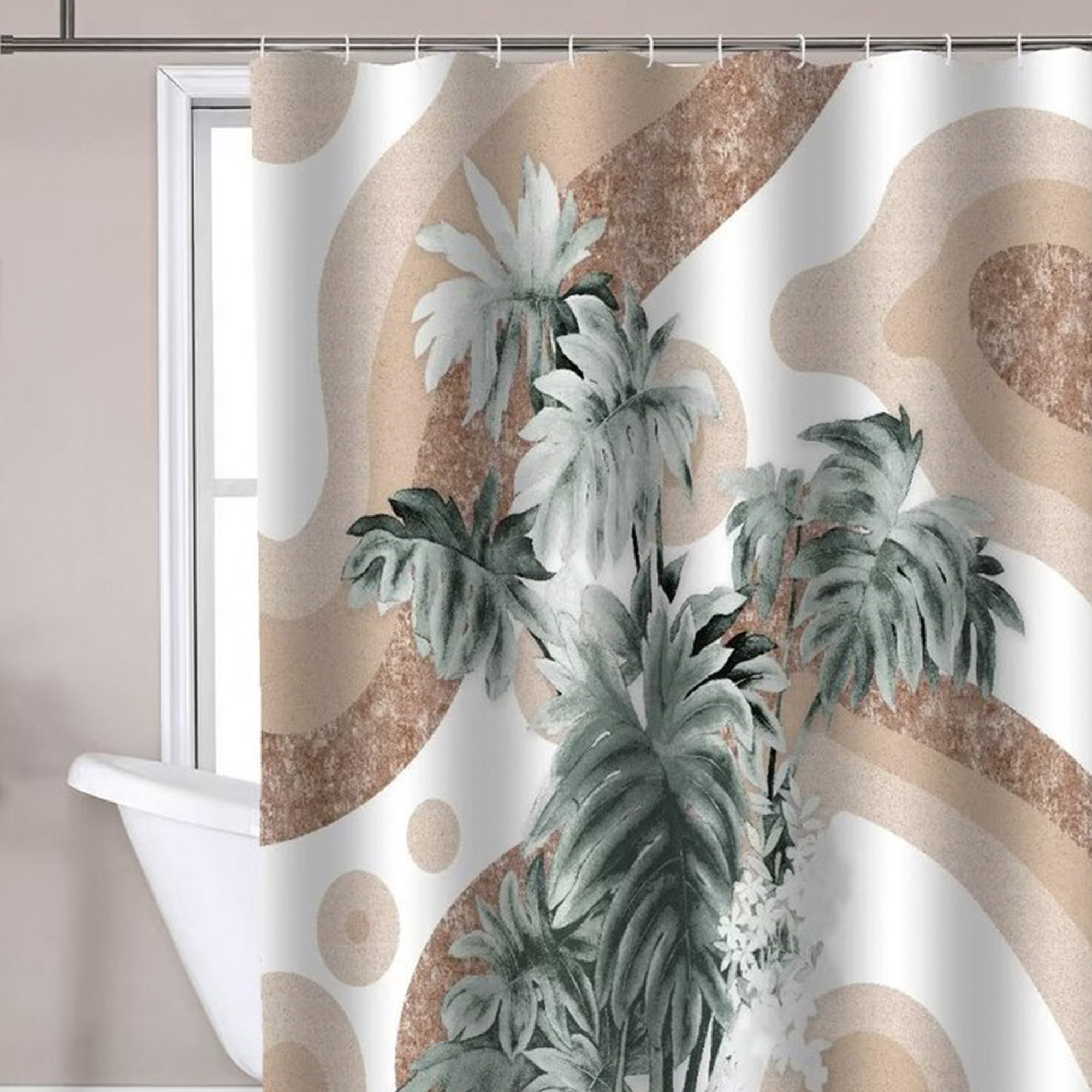 Bruseforhæng Palm 180x180 cm Hvid