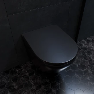 Væghængt Toilet <strong>Fjord</strong>  Sort Mat