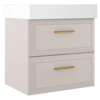 Håndvaskskab Gold <strong>Tandem</strong>  Beige Mat 60 cm med Butler Vask Hvid Blank