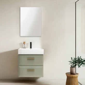 Håndvaskskab Gold <strong>Tandem</strong>  Grøn Mat 60 cm med Butler Vask Hvid Blank