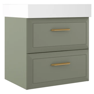 Håndvaskskab Gold <strong>Tandem</strong>  Grøn Mat 60 cm med Butler Vask Hvid Blank