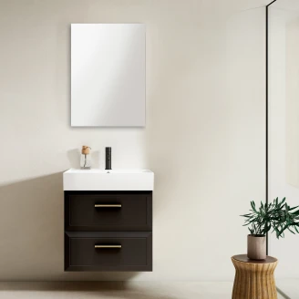 Håndvaskskab Gold <strong>Tandem</strong>  Sort Mat 60 cm med Butler Vask Hvid Blank