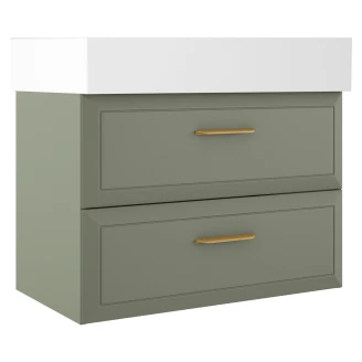 Håndvaskskab Gold <strong>Tandem</strong>  Grøn Mat 80 cm med Butler Vask Hvid Blank