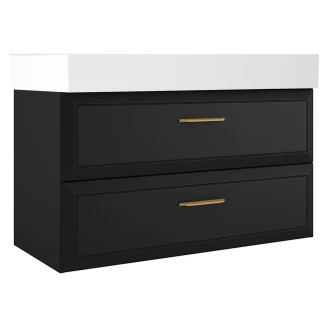 Håndvaskskab Gold <strong>Tandem</strong>  Sort Mat 100 cm med Butler Vask Hvid Blank