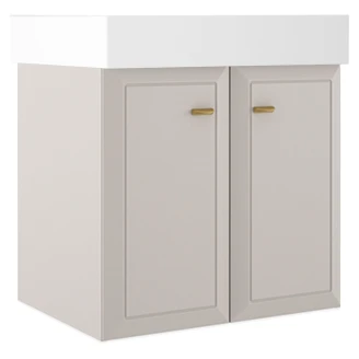 Håndvaskskab Gold <strong>Tandem</strong>  Beige Mat 60 cm med To Døre & Butler Vask Hvid Blank