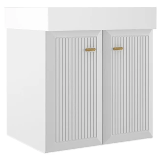 Håndvaskskab Gold <strong>Tandem</strong>  Hvid-Stribet Mat 60 cm med To Døre & Butler Vask Hvid Blank