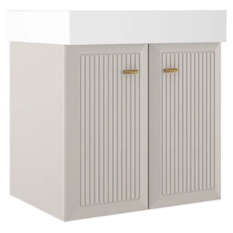 Håndvaskskab Gold <strong>Tandem</strong>  Beige-Stribet  Mat 60 cm med To Døre & Butler Vask Hvid Blank