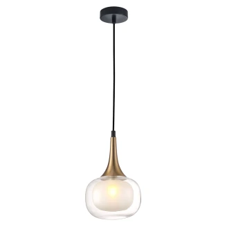 Hængende Lampa <strong>Tirella</strong>  Mässing, Transparent Mat