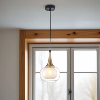 Hængende Lampa <strong>Tirella</strong>  Mässing, Transparent Mat