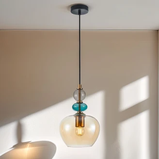 Hængende Lampa <strong>Farnel</strong>  L Guld Blank
