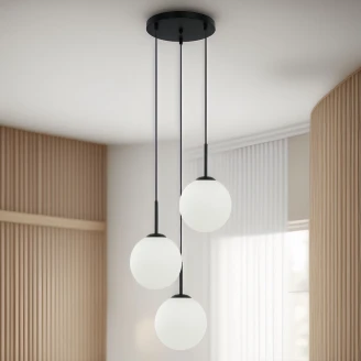 Hængende Lampa <strong>Rovelle</strong>  Trio Hvid, Sort Mat