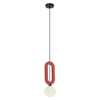 Hængende Lampa <strong>Velario</strong>  Hvid, Rød Mat