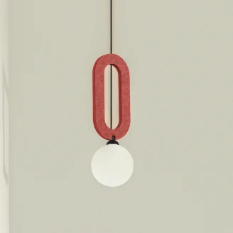 Hængende Lampa <strong>Velario</strong>  Hvid, Rød Mat