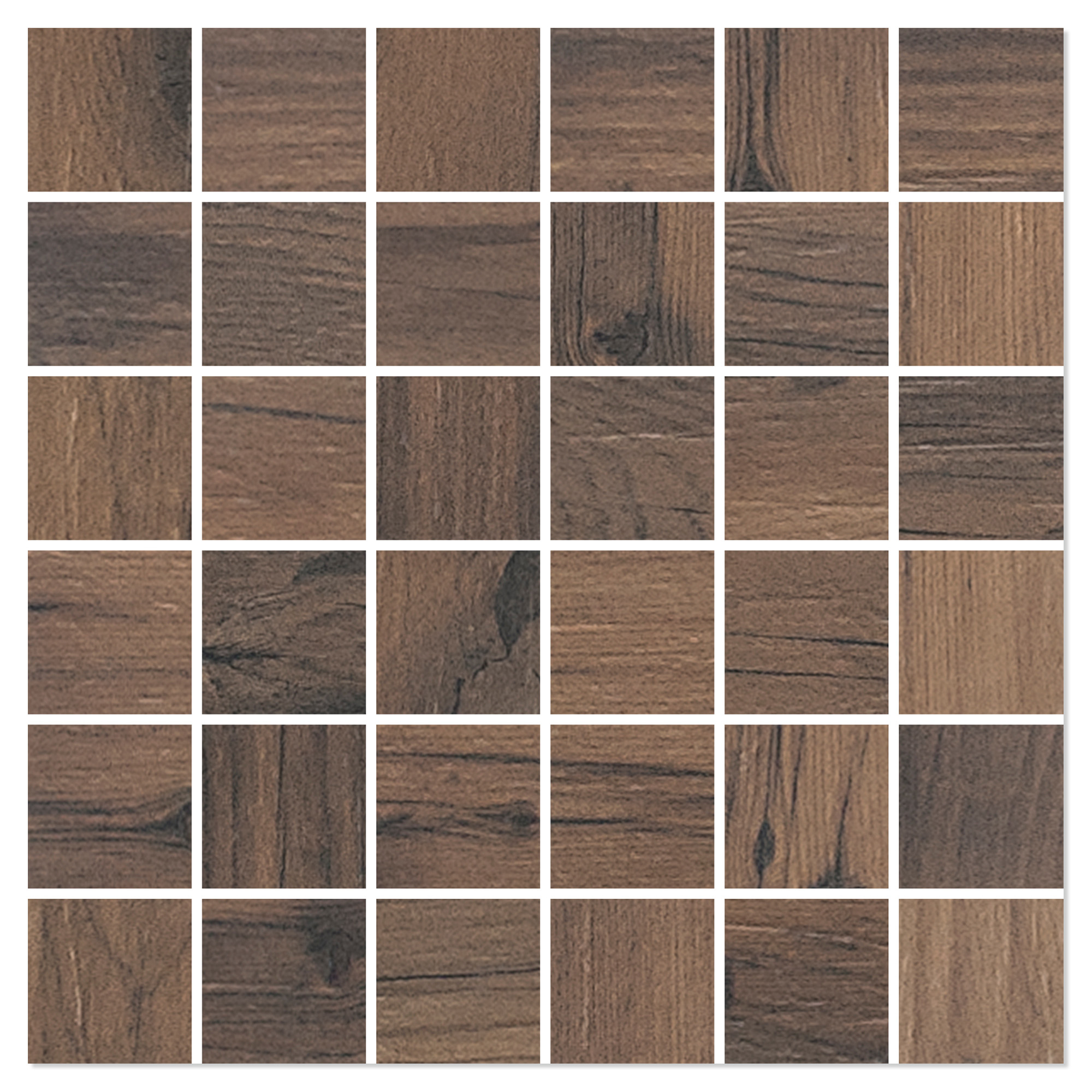 Træklinker Mosaik Redwood Brun Mat 30x30 (5x5) cm
