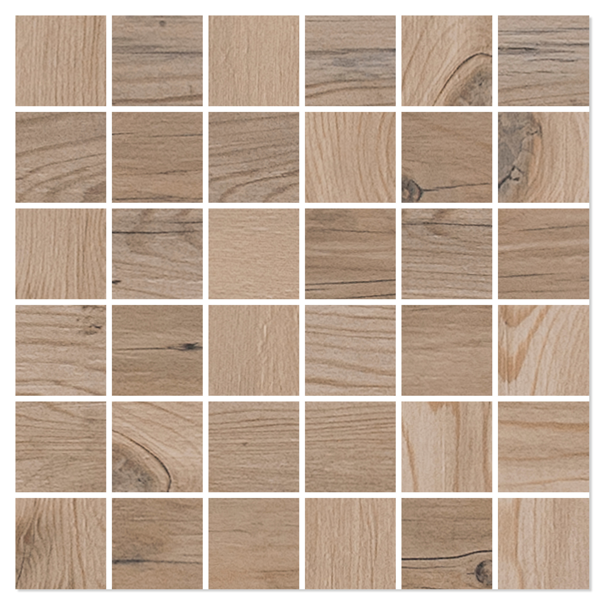 Træklinker Mosaik Redwood Lys Brun Mat 30x30 (5x5) cm
