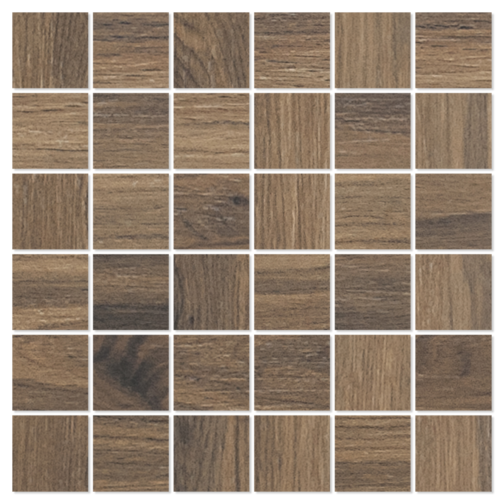 Træklinker Mosaik Pinewood Brun Mat 30x30 (5x5) cm