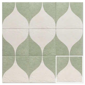 Mainzu Klinker Green Two Mat 20x20 cm