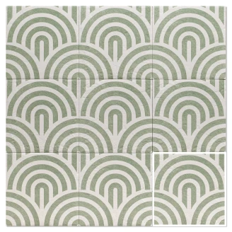 Mainzu Klinker Green Three Mat 20x20 cm