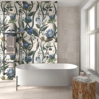 Mainzu Klinker Blue Leaves Mural Mat 120x120 cm (36 stk. 20x20 cm)