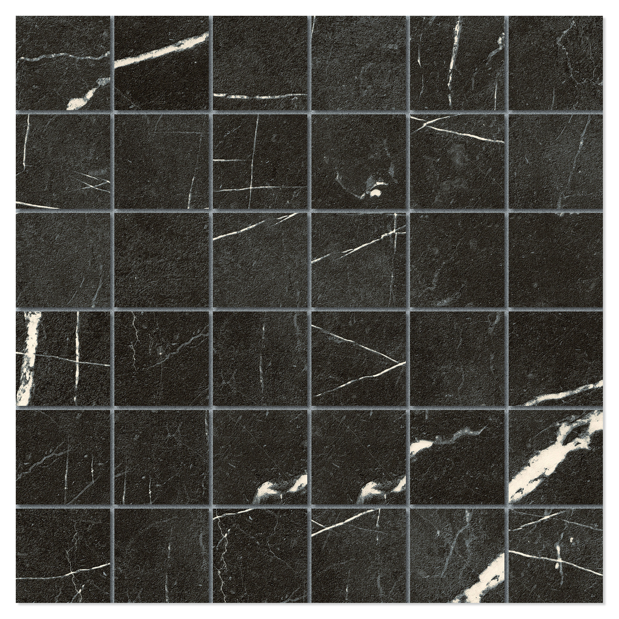 Unicomstarker Mosaik Klinker Marmorea Nero Marquinia Mat 30x30 (5x5) cm