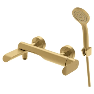 Armatur til Badekar <strong>Lore</strong>  Guld Mat med Håndbruser