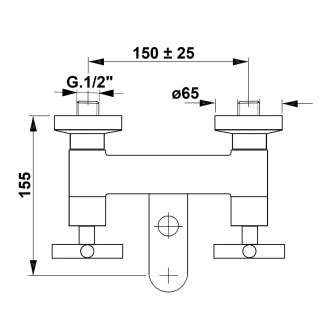 Badekar Armatur <strong>Arvia</strong>  Krom Blank
