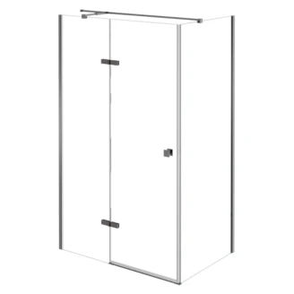 Brusehjørne <strong>Torre</strong>  Metalgrå 6 mm 100x80 cm Venstre