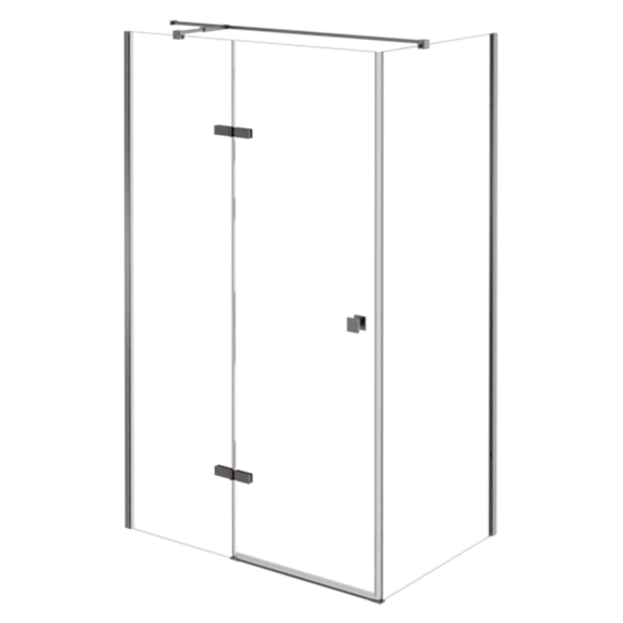 Brusehjørne Torre Metalgrå 6 mm 100x80 cm Venstre