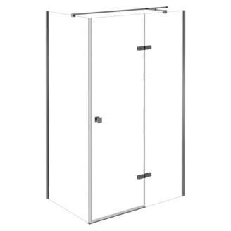 Brusehjørne <strong>Torre</strong>  Metalgrå Mat 6 mm 120x80 cm Højre
