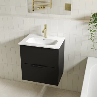 Håndvaskskab <strong>Opus</strong>  Sort Mat 50x36 cm med Vask Hvid Blank
