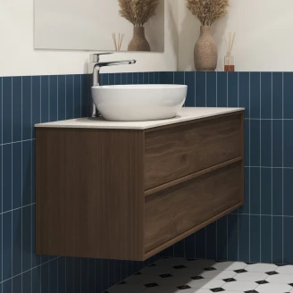 Håndvaskskab <strong>Ekskär</strong>  Egfaner Efterår Mat 120 cm med Bordplade Hvid Mat