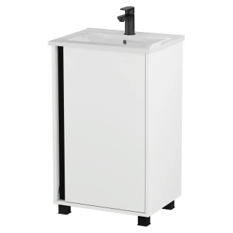 Håndvaskskab <strong>Modo</strong>  Hvid Mat 50 cm med Vask Hvid Blank Højre