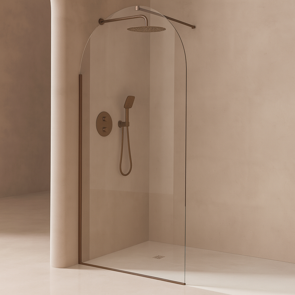 Brusevæg Amelise Bronze Mat 8 mm 100x210 cm + Profilpakke