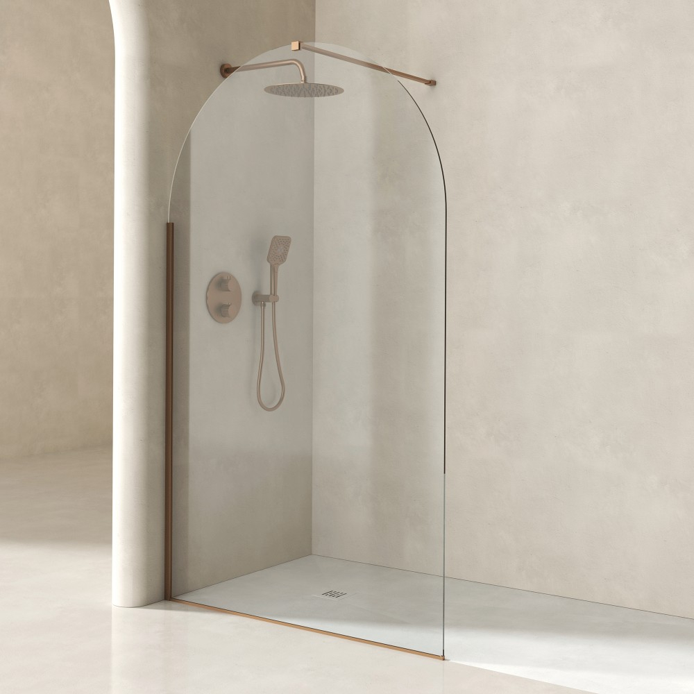 Brusevæg Amelise Bronze Mat 8 mm 120x210 cm + Profilpakke