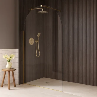Brusevæg <strong>Amelise</strong>  Guld Mat 8 mm 120x210 cm + Profilpakke