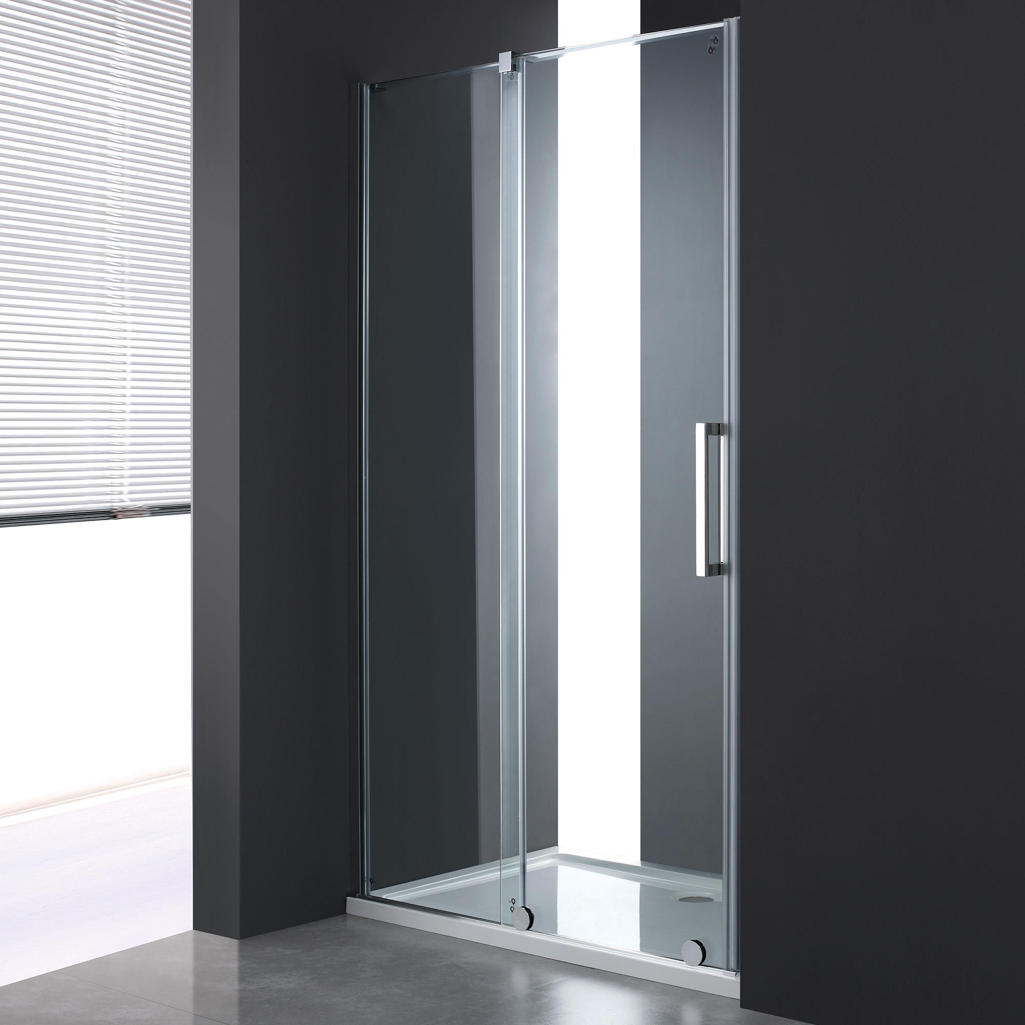 Brusedør Echelle 120 cm Krom Blank
