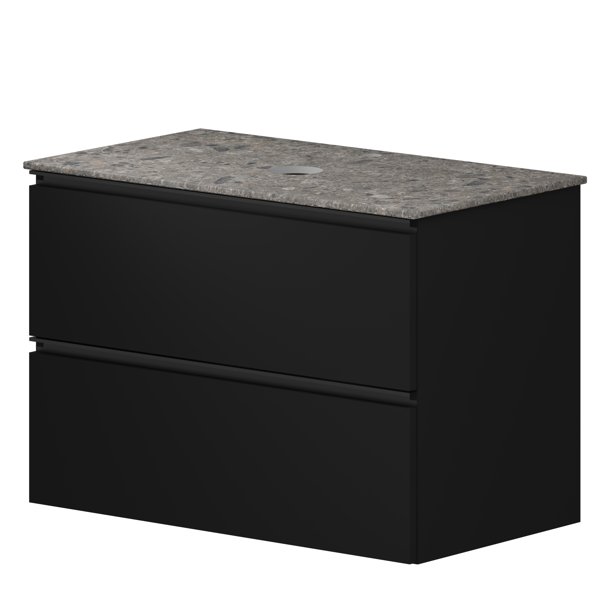 Håndvaskskab Luna Sort 80 cm med Cosentino Bordplade Dekton Ceppo Mat