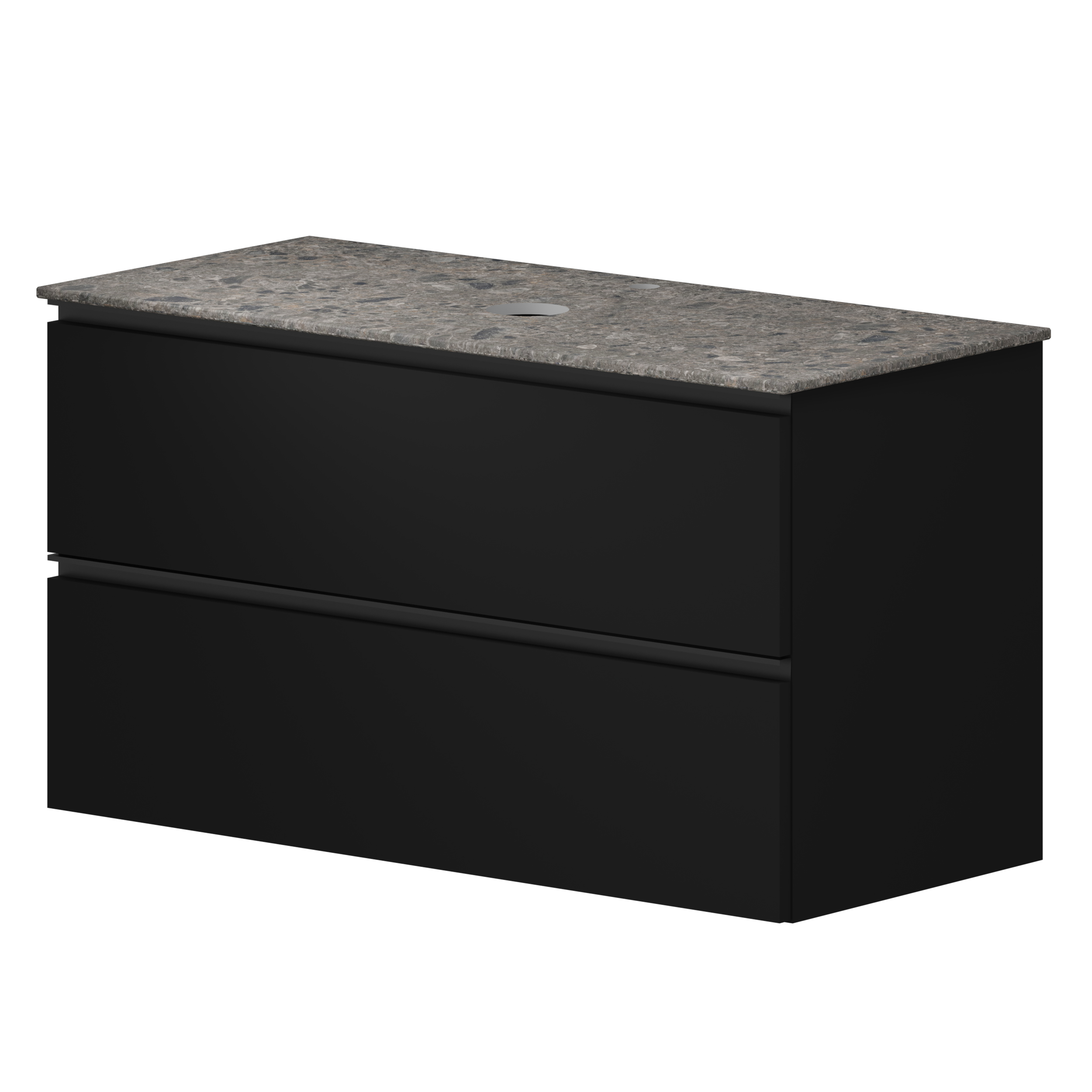 Håndvaskskab Luna Sort 100 cm med Cosentino Bordplade Dekton Ceppo Mat